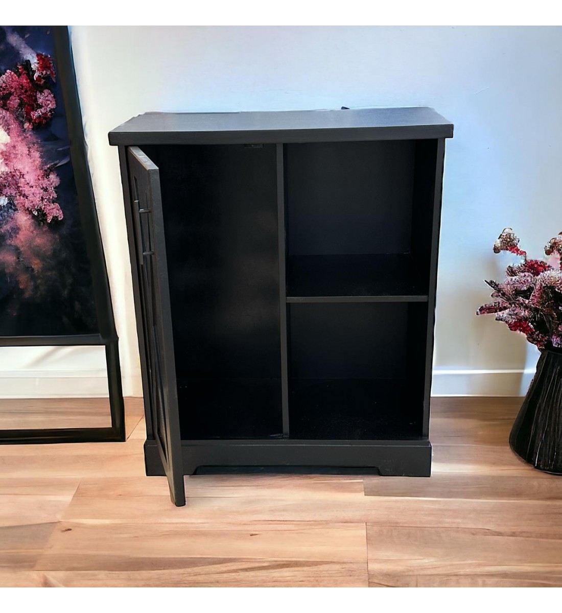 ركن  او دولاب كافي 2 درج 1باب لون اسود86×40×101سم 