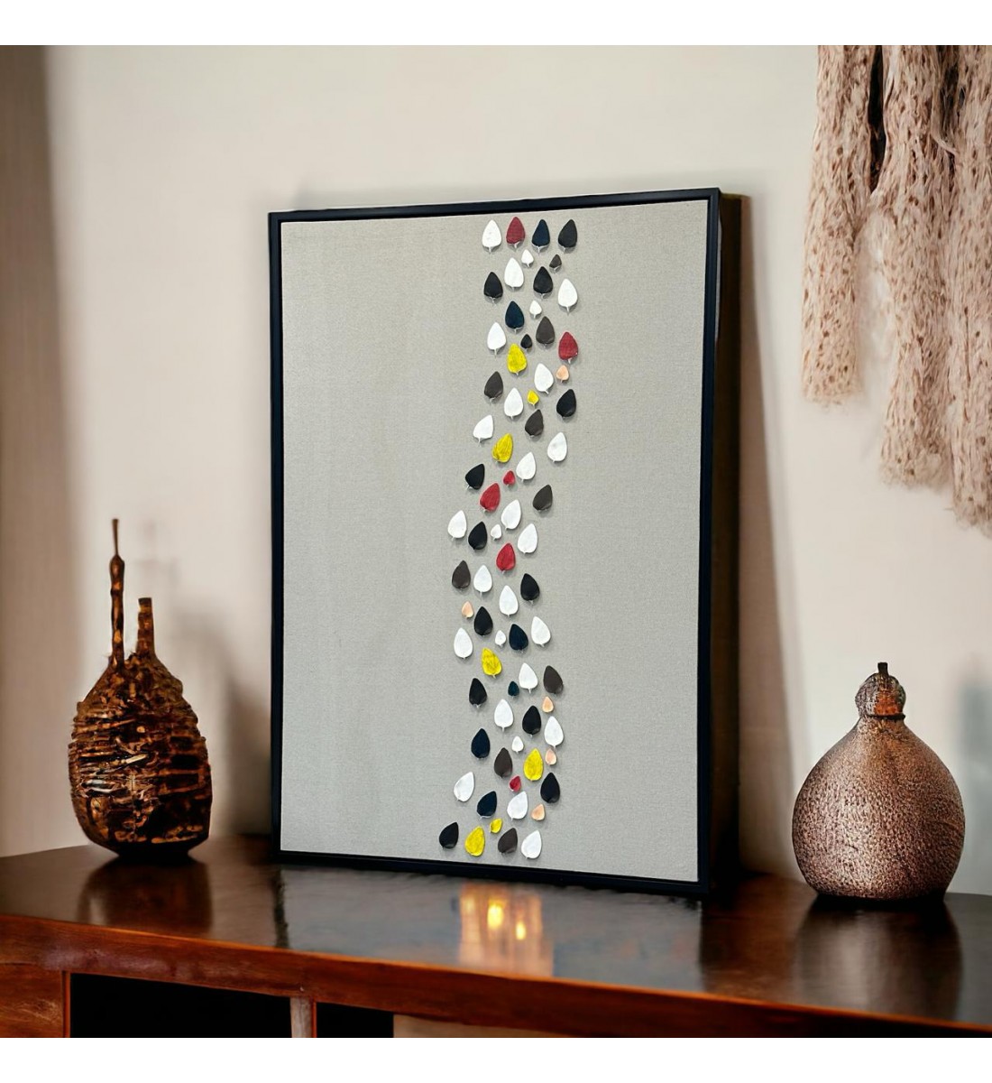    لوحه زينة حائط كانفاس باطار اسود 150×100سم 