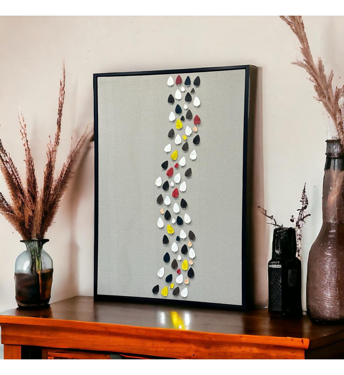    لوحه زينة حائط كانفاس باطار اسود 150×100سم 