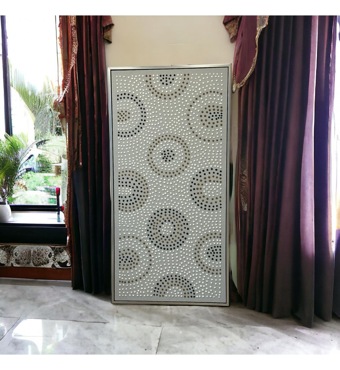    لوحه زينة حائط كانفاس باطار ذهبي200×100سم 