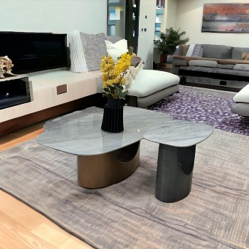 طقم طاولة خدمة سيرميك تصميم وابداع هندسي  40×135×72سم 