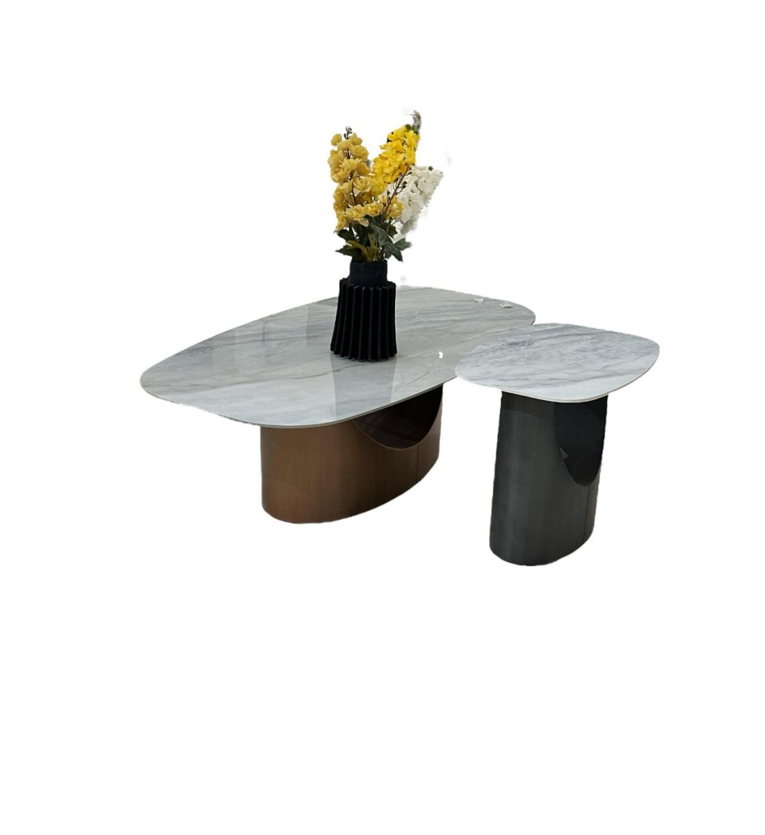 Ceramic service table set with geometric design and creativity, 40 x 135 x 72 cm Ceramic service table set with geometric design and creativity, 40 x 135 x 72 cm