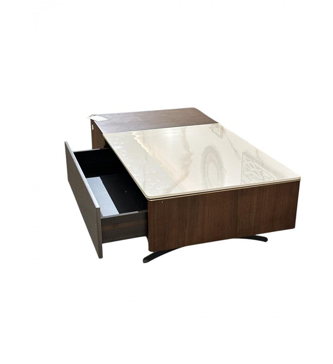 طاولة خدمة خشب نصف سيراميك تصميم وابداع هندسي42×70×130سم 