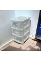 وحدة ادراج تخزين بلاستيك 4 ادراج ابيض شفاف 47×37×72سم وحدة ادراج تخزين بلاستيك 4 ادراج ابيض شفاف 47×37×72سم