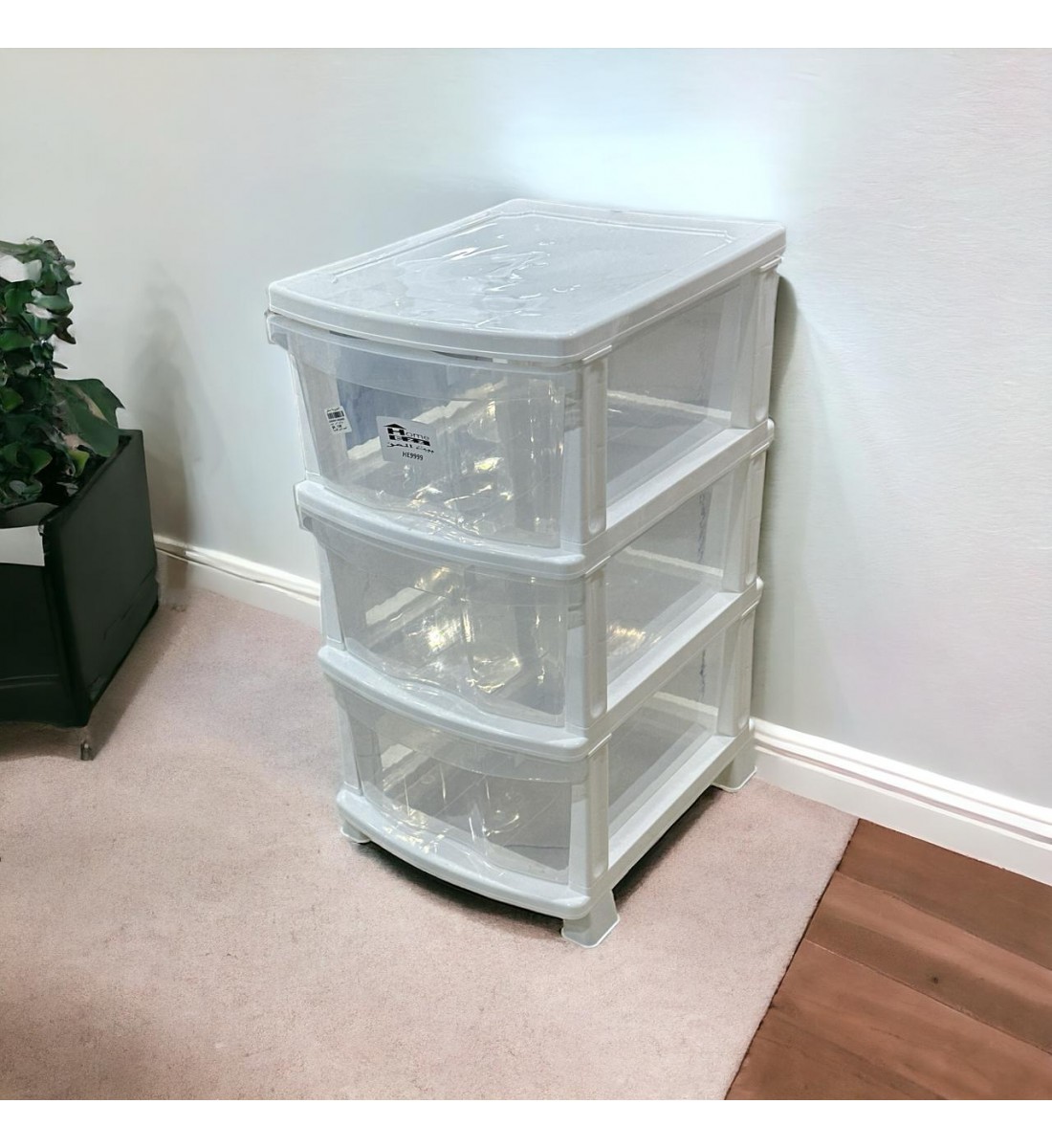 وحدة ادراج تخزين بلاستيك 4 ادراج ابيض شفاف 47×37×72سم وحدة ادراج تخزين بلاستيك 4 ادراج ابيض شفاف 47×37×72سم