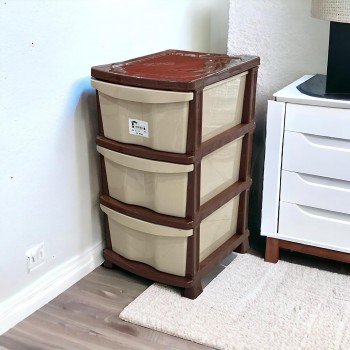 وحدة ادراج تخزين بلاستيك3 ادراج بيح ملون 47×37×72سم 