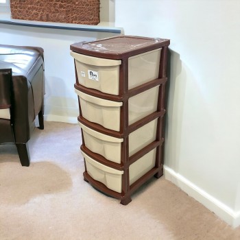 وحدة ادراج تخزين بلاستيك4ادراج بيح ملون 47×37×93سم 