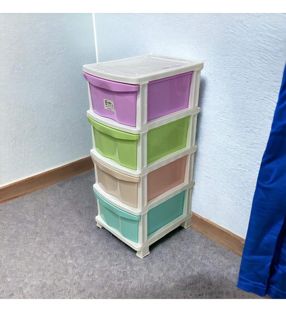 وحدة ادراج تخزين بلاستيك4ادراج ملون 47×37×93سم 