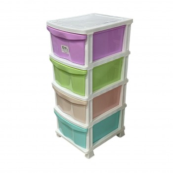 وحدة ادراج تخزين بلاستيك4ادراج ملون 47×37×93سم 