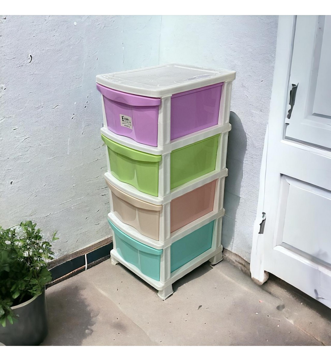 وحدة ادراج تخزين بلاستيك4ادراج ملون 47×37×93سم 