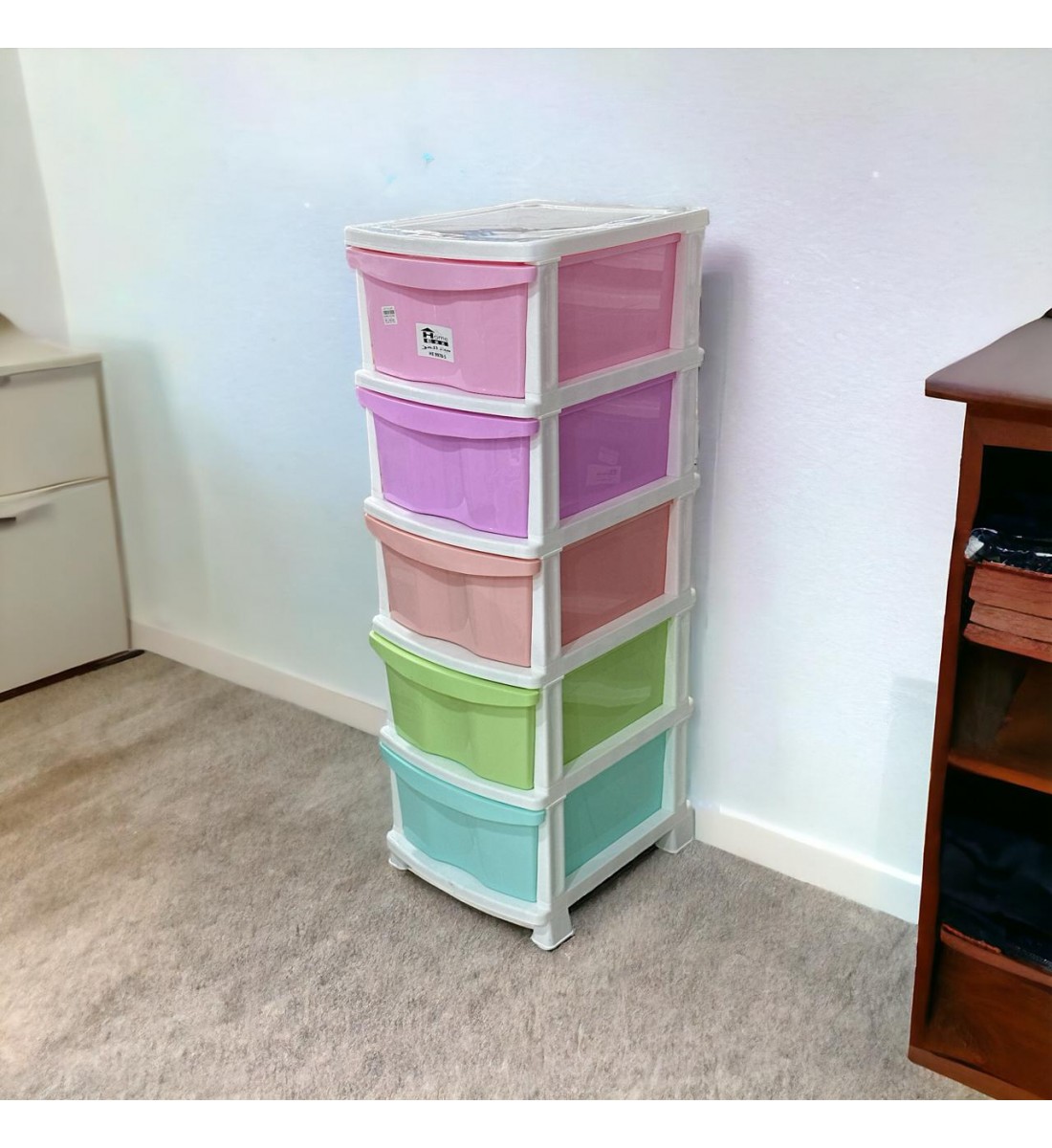 وحدة ادراج تخزين بلاستيك5 ادراج ملون 47×37×115سم وحدة ادراج تخزين بلاستيك5 ادراج ملون 47×37×115سم