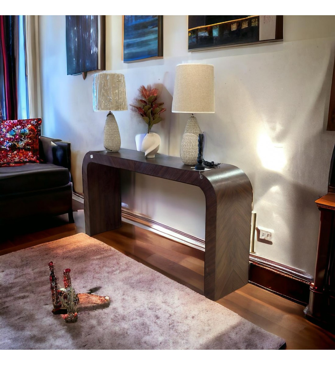 طاولة مدخل كونسول خشب قشور 91×180×40سم