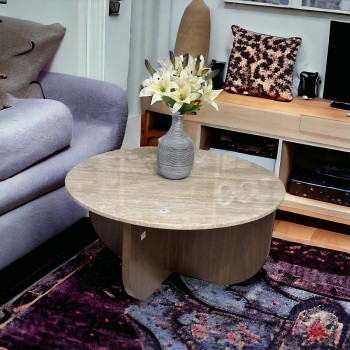 طاولة وسط رخام ترافنتينوا  بيج  50×100×100سم 