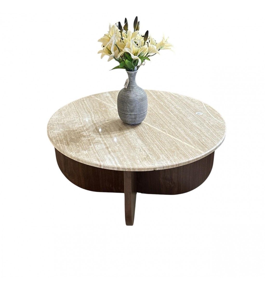 طاولة وسط رخام ترافنتينوا بيج 50×100×100سم طاولة وسط رخام ترافنتينوا بيج 50×100×100سم