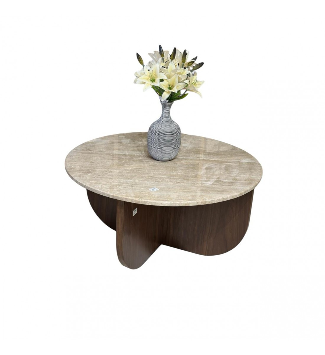 طاولة وسط رخام ترافنتينوا بيج 50×100×100سم طاولة وسط رخام ترافنتينوا بيج 50×100×100سم