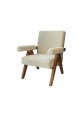 كرسي مفرد خشبي بوكلية بتصميم مودرين مميز خشب زان بني  69×70×45سم 