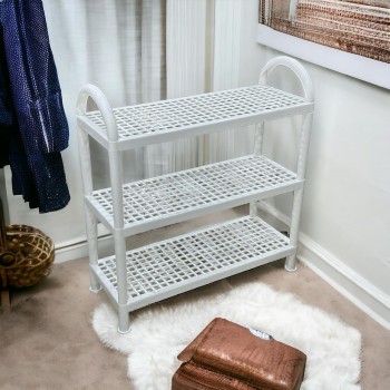 حامل أطباق بلاستيك3طبقات ابيض 55×21×60سم 