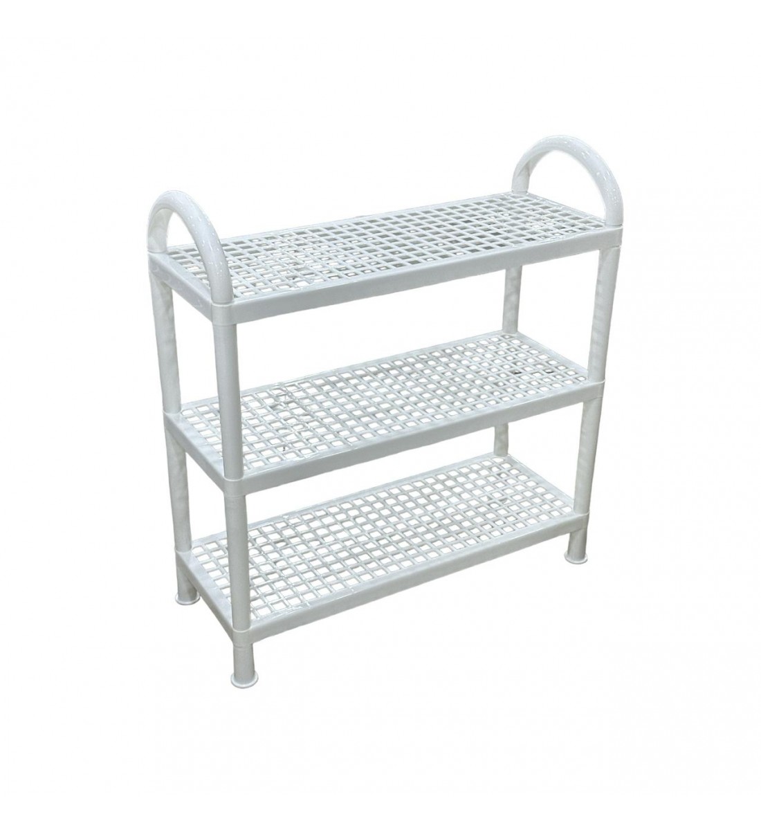 حامل أطباق بلاستيك3طبقات ابيض 55×21×60سم حامل أطباق بلاستيك3طبقات ابيض 55×21×60سم