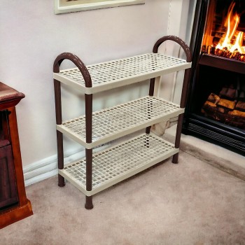 حامل أطباق بلاستيك3طبقات بيج 55×21×60سم 