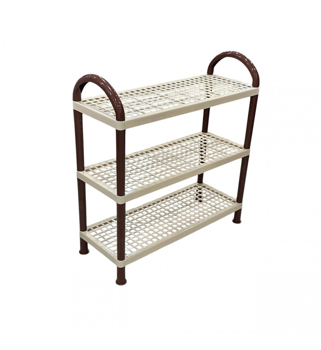 حامل أطباق بلاستيك3طبقات بيج 55×21×60سم 