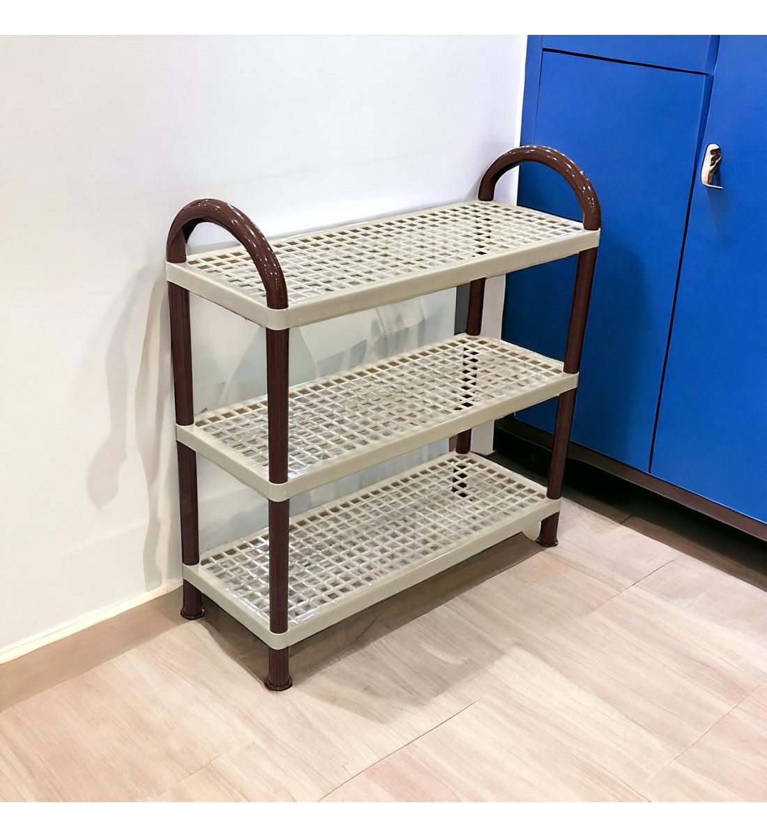 حامل أطباق بلاستيك3طبقات بيج 55×21×60سم 