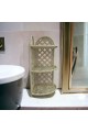 3 floors, beige plastic corner bathroom shelf, 63 x 28 x 35 cm