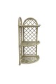 3 floors, beige plastic corner bathroom shelf, 63 x 28 x 35 cm