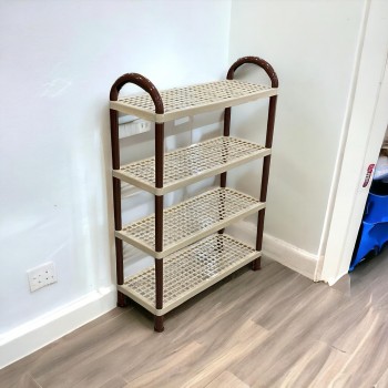 حامل أطباق بلاستيك4طبقات بيج 55×21×81سم 