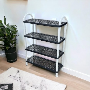 حامل أطباق بلاستيك4طبقات اسود 55×21×81سم 