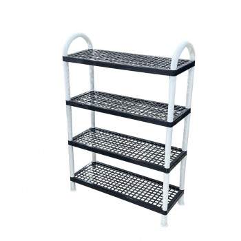 حامل أطباق بلاستيك4طبقات اسود 55×21×81سم 