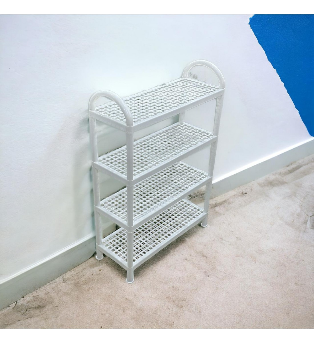 حامل أطباق بلاستيك4طبقات ابيض 55×21×81سم حامل أطباق بلاستيك4طبقات ابيض 55×21×81سم