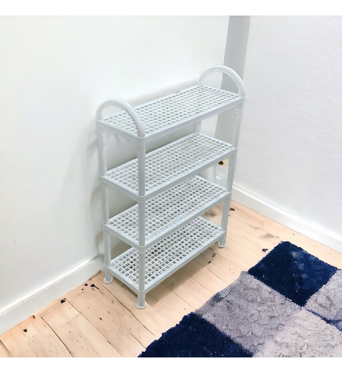 حامل أطباق بلاستيك4طبقات ابيض 55×21×81سم حامل أطباق بلاستيك4طبقات ابيض 55×21×81سم