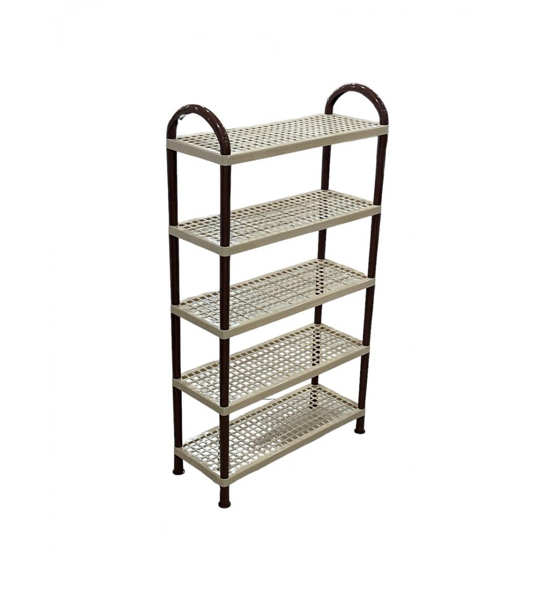 4-layer plastic dish rack, beige, 55 x 21 x 100 cm
