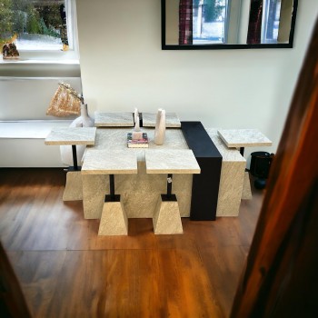 طقم طاولات بديل الرخام 1+6سم