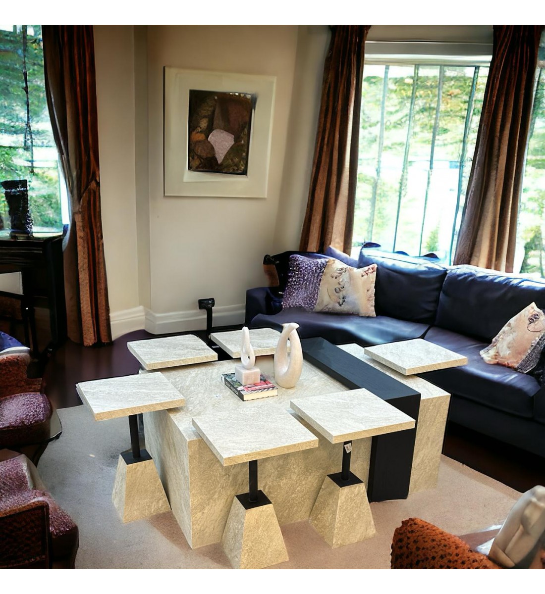 طقم طاولات بديل الرخام 1+6سم طقم طاولات بديل الرخام 1+6سم