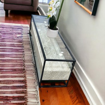 طاولة بلازما دورين بديل الرخام  سطح زجاج 160×40×45سم 