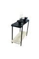 Iron entrance table, alternative to marble, glass top, 120 x 40 x 90 cm