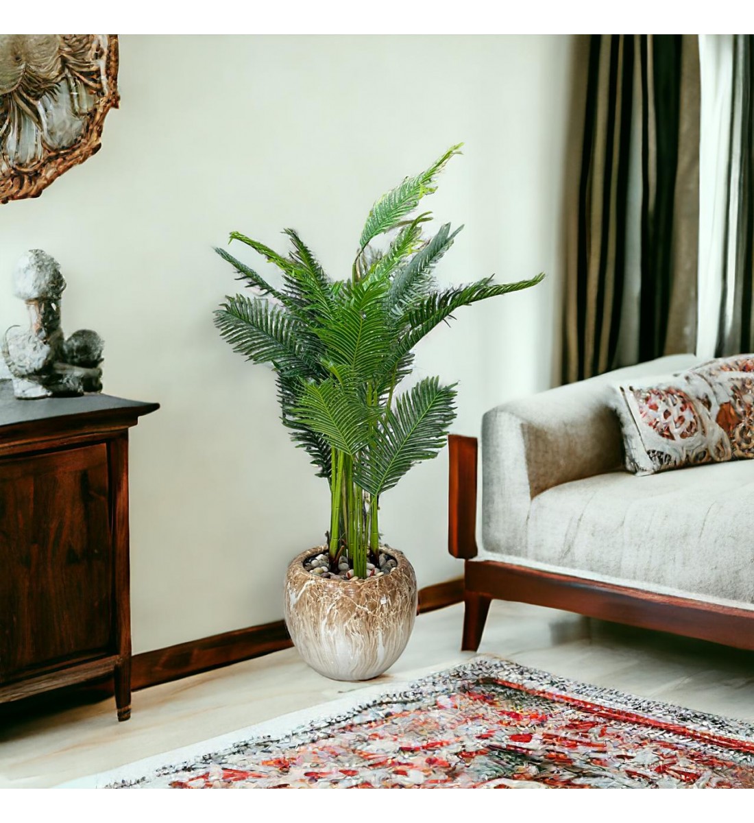 شجرة تزين نخل الاريكا مركن سيراميك بني ملون ارتفاع 2سم شجرة تزين نخل الاريكا مركن سيراميك بني ملون ارتفاع 2سم