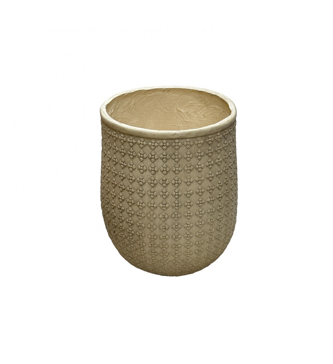      مركن فخار حجم كبير بيج 37×37×49سم 