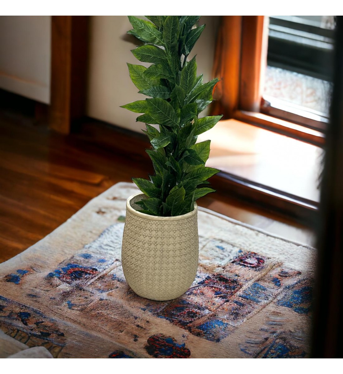      مركن فخار حجم كبير بيج 37×37×49سم 