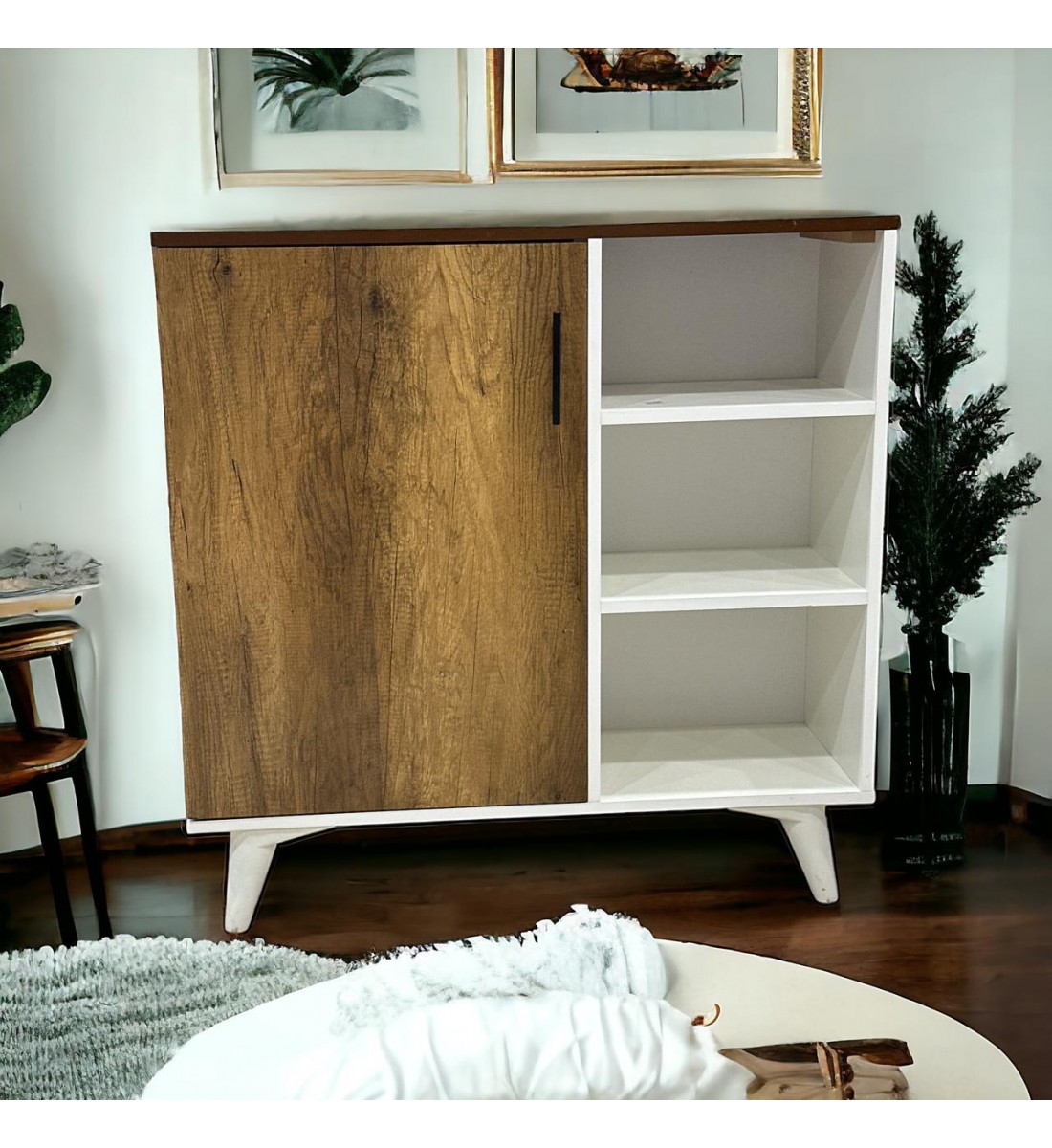  مدخل او دلاوب كافي 1 باب  لون بني 76×31×103سم 