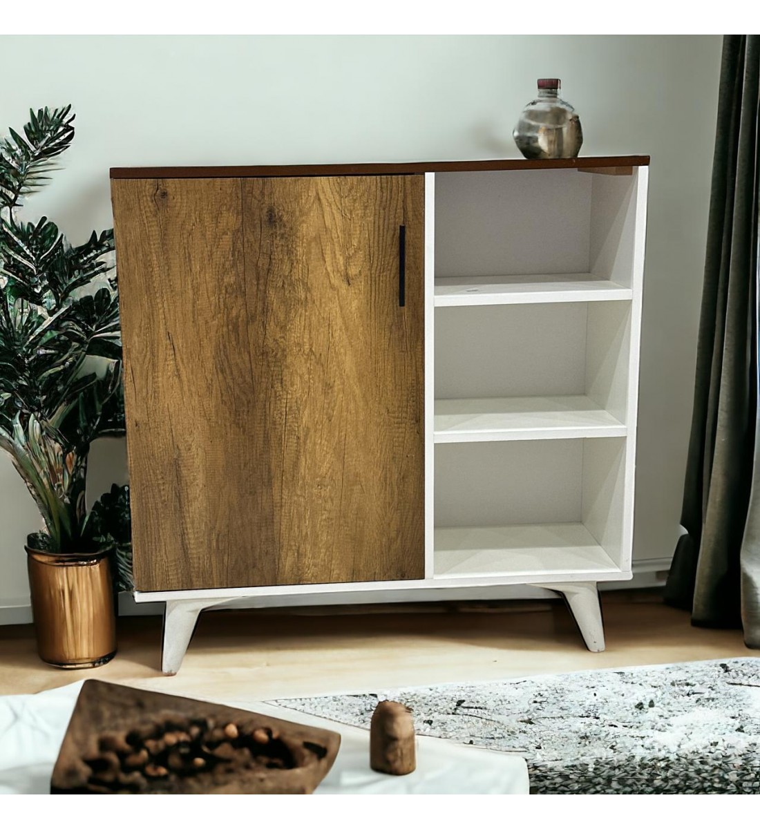  مدخل او دلاوب كافي 1 باب  لون بني 76×31×103سم 