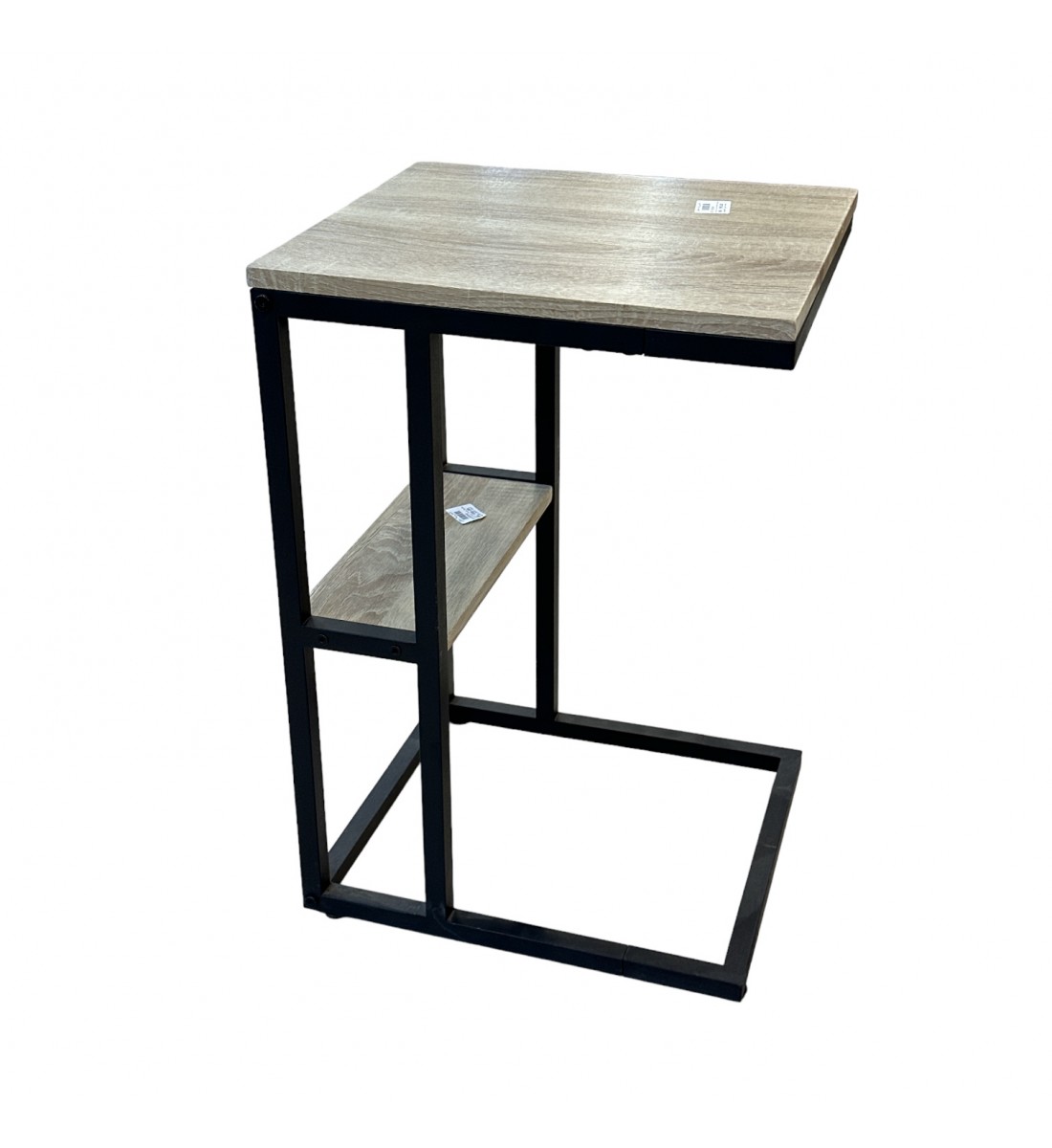 طاولة خدمة قواعد معدن سطح خشب بيج 40×35×60س 