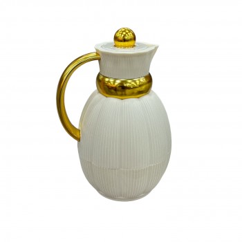    ترمس شاي وقهوة ابيض مخطط 1 لتر 