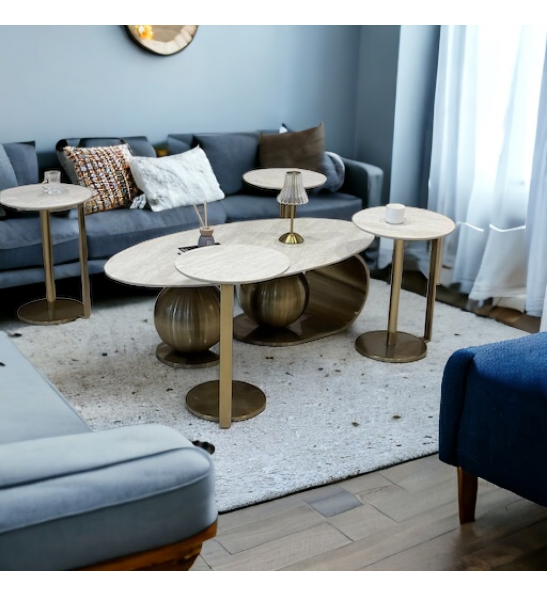 طقم طاولات 5 قطع رخام طقم طاولات 5 قطع رخام