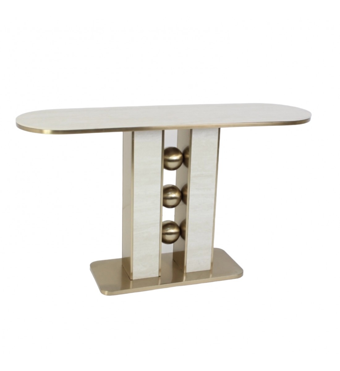 طاولة مدخل كلاسيكي ذهبي مطفي 82×140×40سم