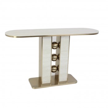 طاولة مدخل كلاسيكي ذهبي مطفي 82×140×40سم