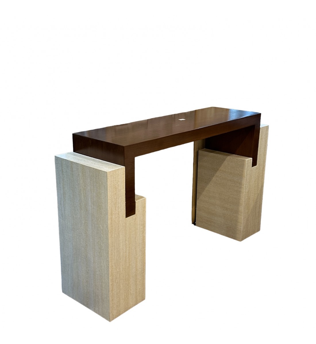 Console-entrance alternative in brown and beige marble, 150 x 40 x 92 cm
