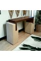 Console-entrance alternative in brown and beige marble, 150 x 40 x 92 cm