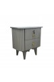 Curvy bedside table with drawer, gray color, 50 x 35 x 55 cm